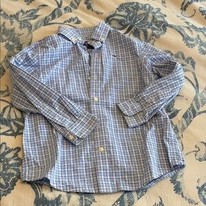 Blue Plaid Button-Up Shirt